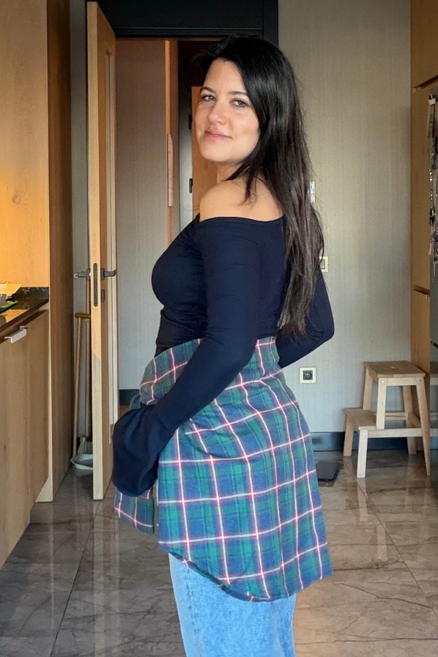 Lacivert Yeşil Ekoseli Gömlek