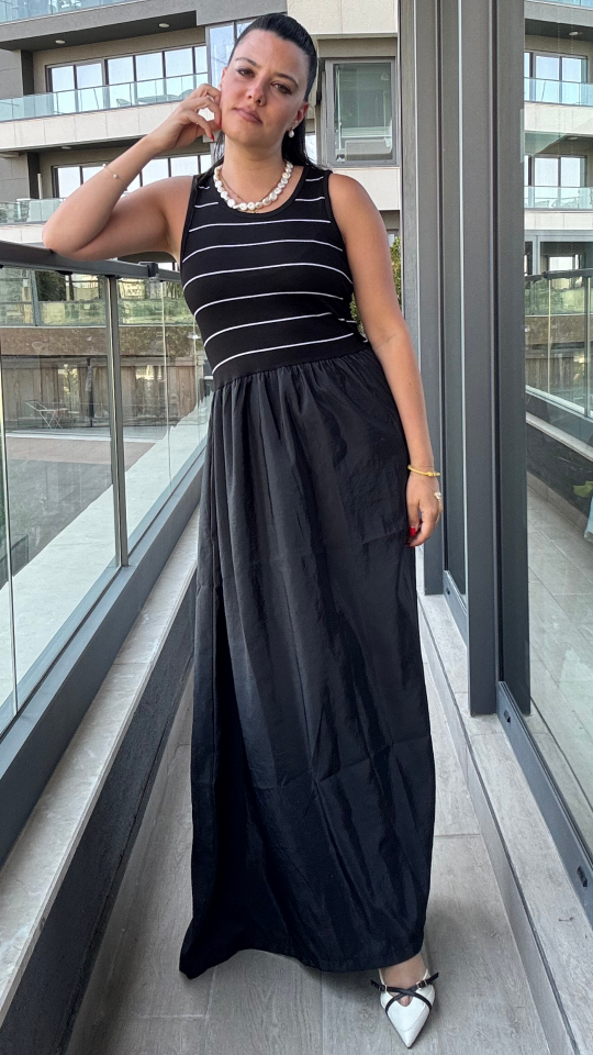 Çizgili Maxi Elbise