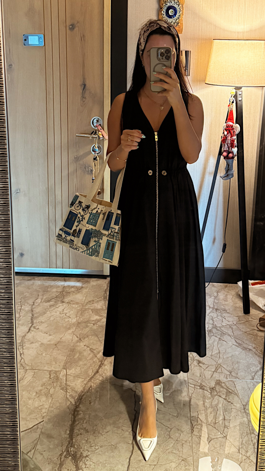 Fermuarlı Midi Orjinal Marka Elbise