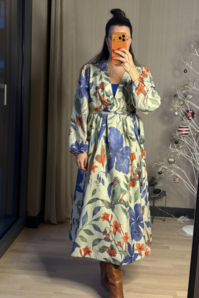 Desenli Anvelop Elbise