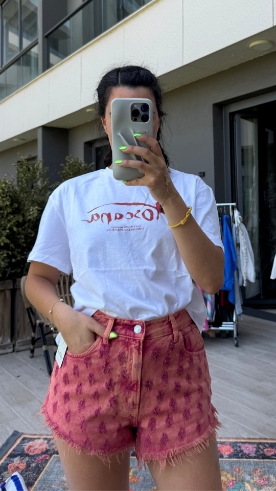 Pastel Renkli Denim İthal Şort