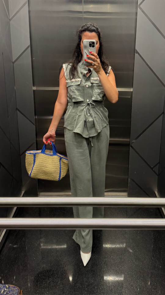 İnci Biyeli Yelek Pantolon Takım