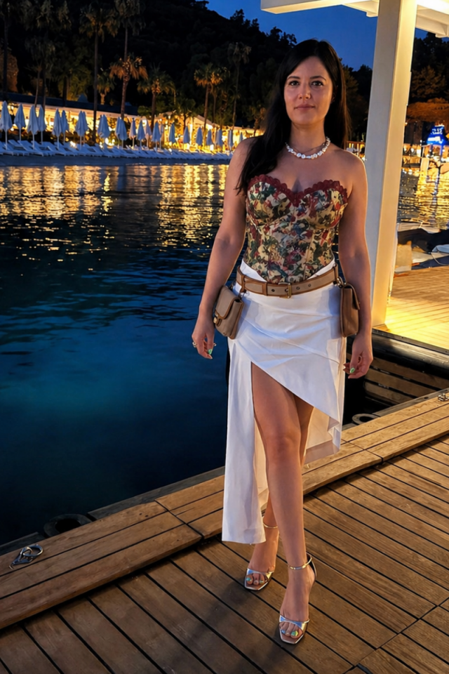 Çiçek Desenli Vintage Korse