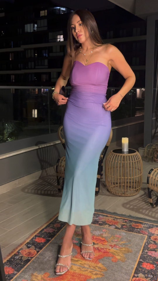 Degrade Straplez Elbise