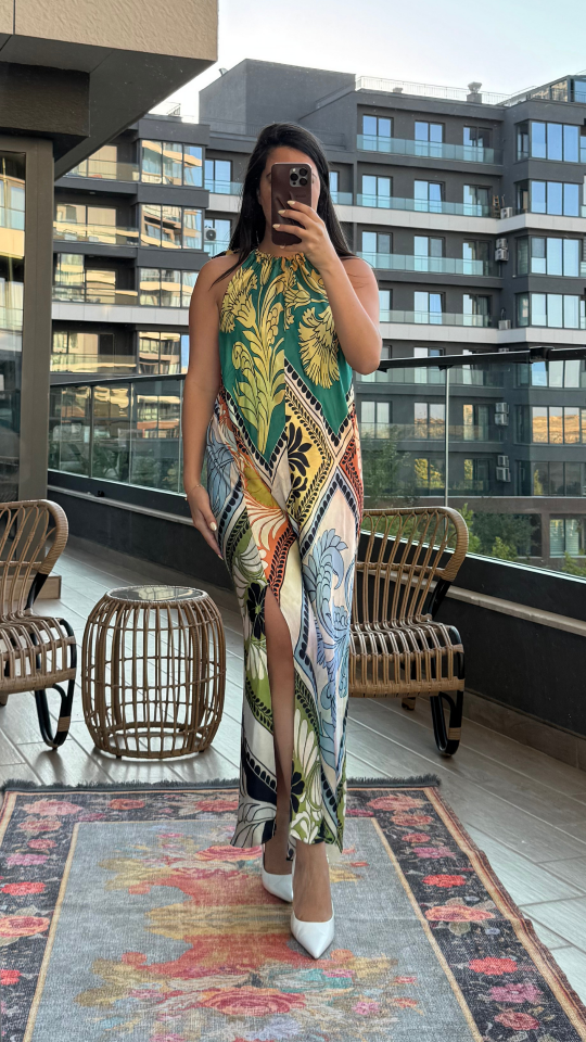 Etnik Desenli Elbise