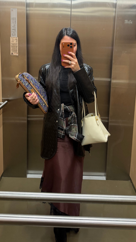 Kemerli Deri Ceket Siyah